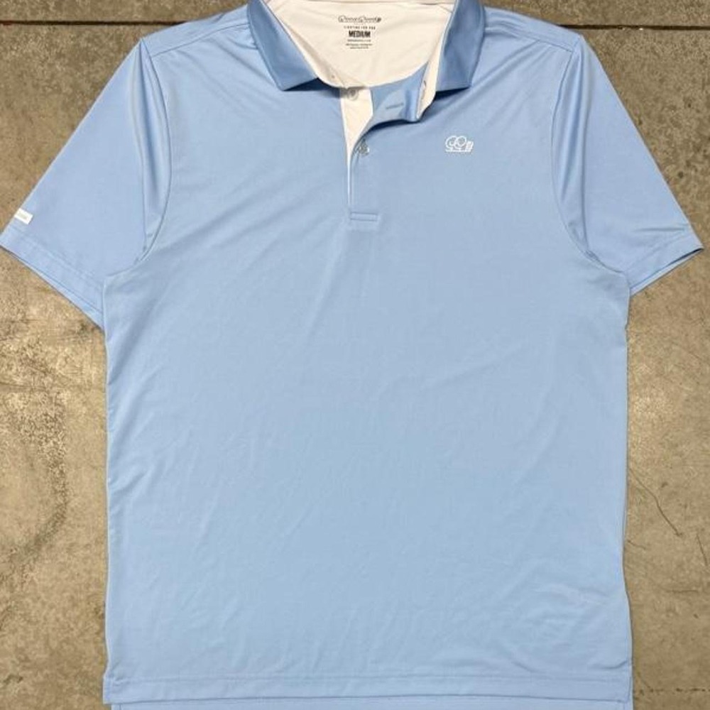 Good Good Golf Men's Performance Golf Polo Baby Blue  Sz Medium